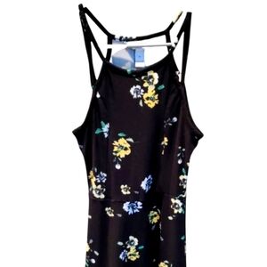 Arizona Girls Black with Floral design Dress Size Small
